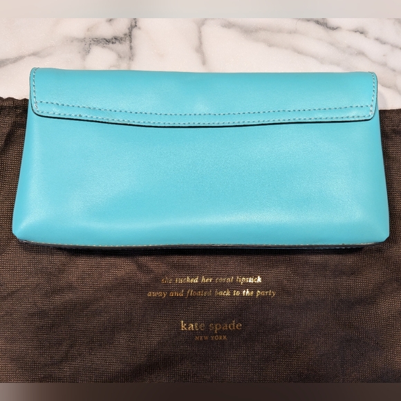 Kate Spade turquoise clutch - Picture 7 of 12